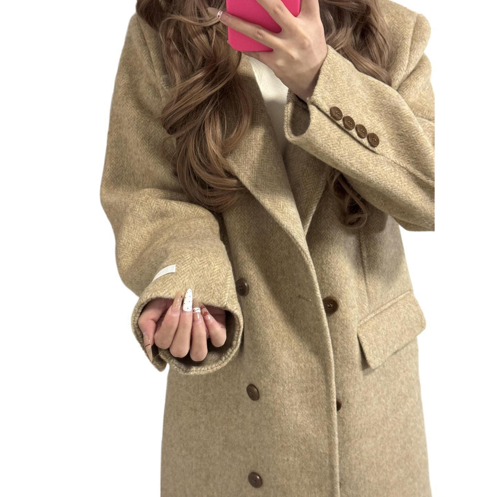 Manteau de laine de style coréen élégant pour femmes