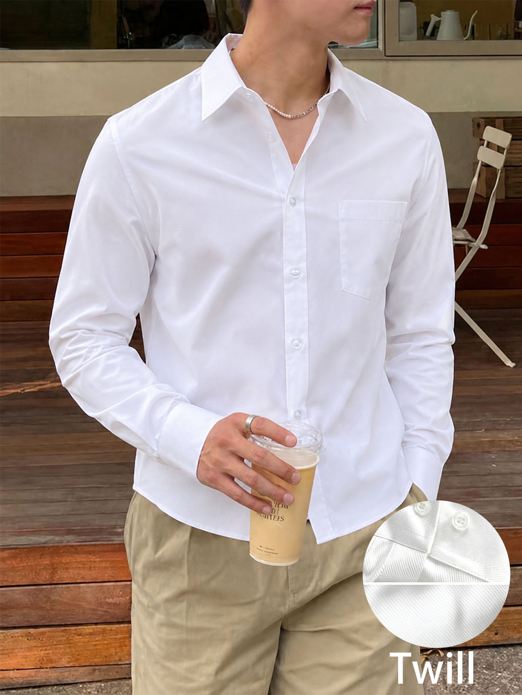 Chemise - Chemise décontractée pour homme à manches longues pleines en plein air