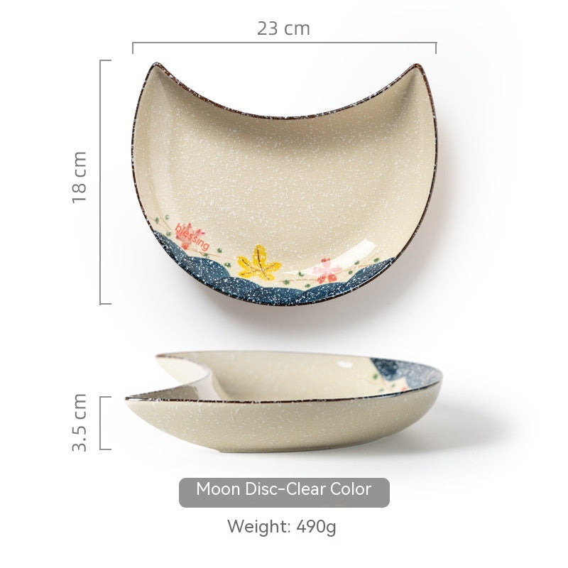 Ustensiles de table de plateau de lune en céramique de ménage