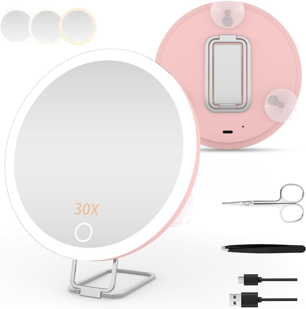Charger la lumière de remplissage par led avec le miroir rotatif de maquillage de support de lumière