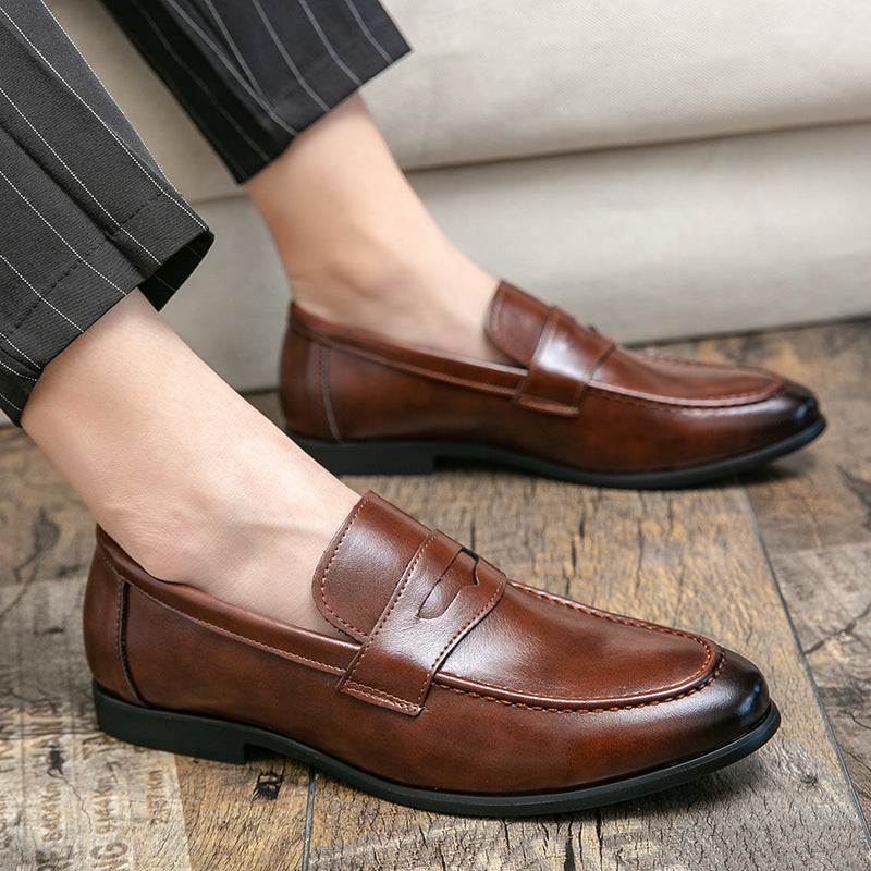 Chaussures en cuir minimaliste pointed Toe en style britannique