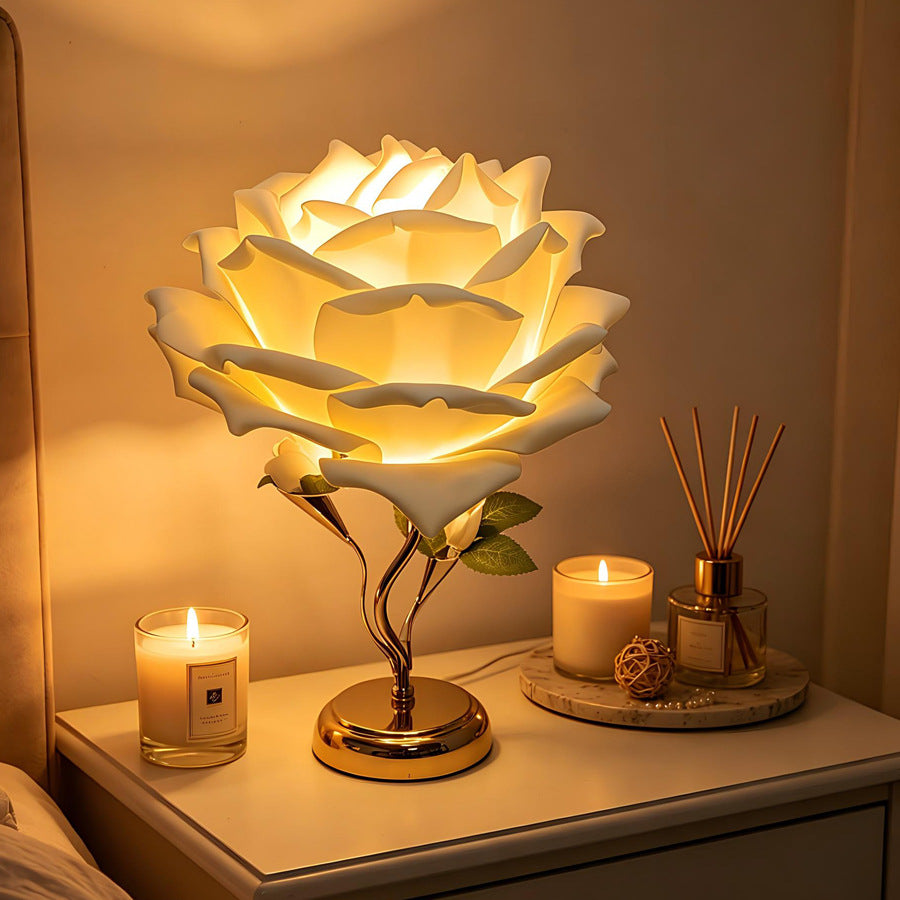 Pink and white table lamp