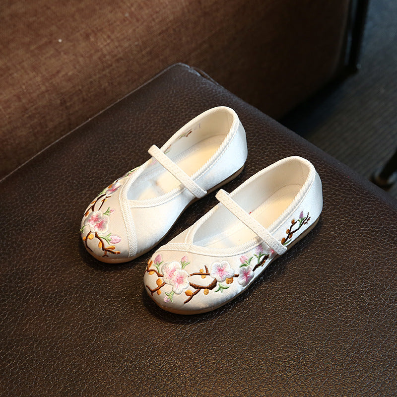 Chaussures de vêtements brodés simples et polyvalentes pour enfants
