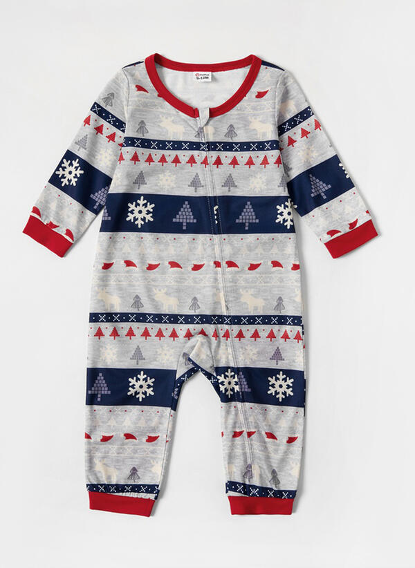 Robe de Noël pour parent-enfant Lettre Imprimer Col rond