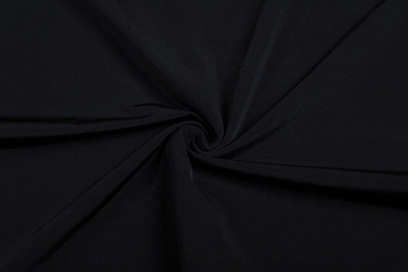 Sexy Backless Noir manches longues Hollow Flower Tassel Robe de décoration