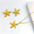 Bijoux Starfish doré Set chaîne de câble Collier Matching Stud Boucles d'oreilles Summer Ocean