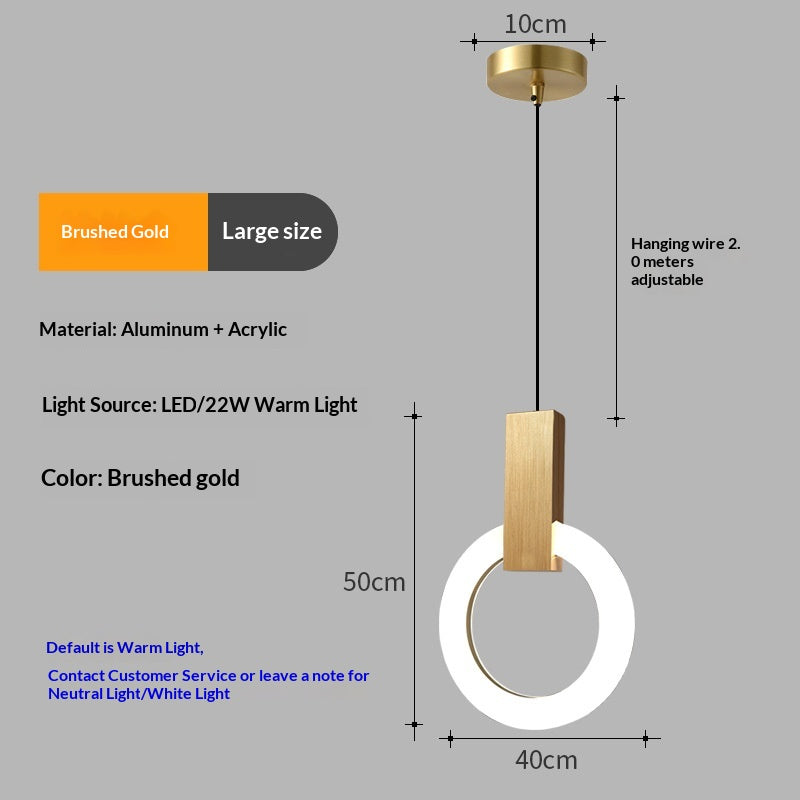 Lumière personnalisée de pendentif à tête unique pour la chambre principale