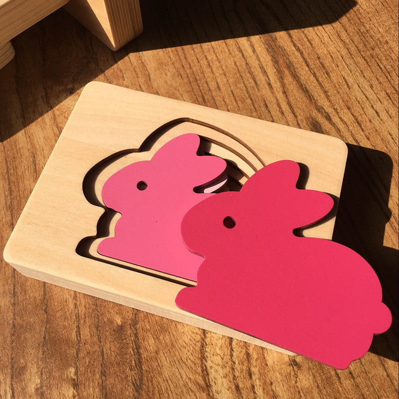Jouet de puzzle en bois épais et multicouche pour les enfants