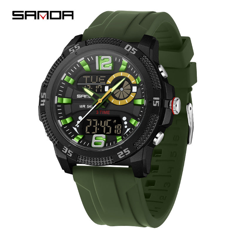 SANDA hommes montre électronique jeunesse réveil lumineux Sporty