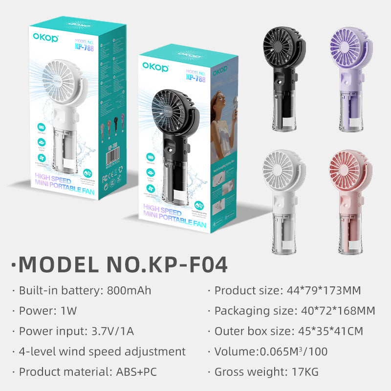 KP-F04 Mini ventilateur à brume portatif compact portable et hydratant un F essentiel le mieux vendu