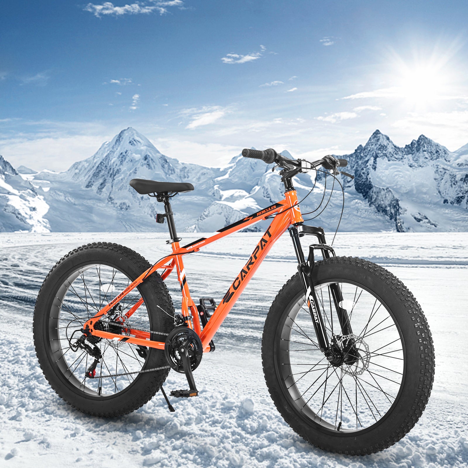 S26109 Élecony 26 pouces Fat Tire Bike Adulte et jeune Full Shimano 21 Speed Mountain Bike
