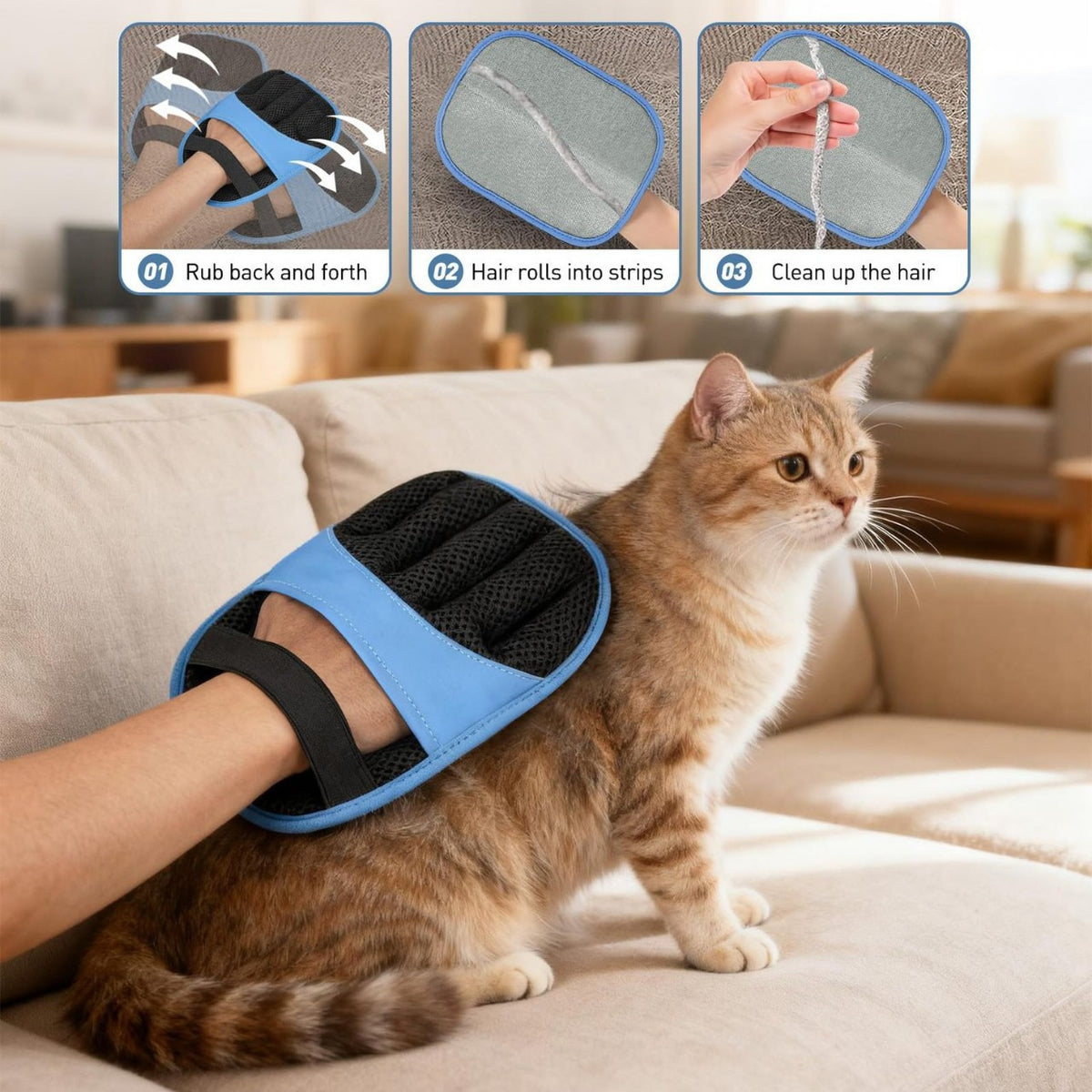 Enlever les cheveux de chat et brosse à linge antistatique pour animaux de compagnie