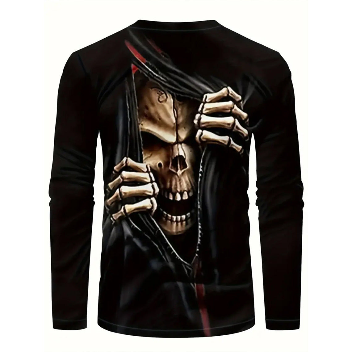 T-shirt retro homme 3D Imprimé Street Hip-hop Col rond Col rond Manches longues