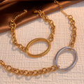 Collier en acier inoxydable européen et américain léger luxe avec un design de chaîne haut de gamme