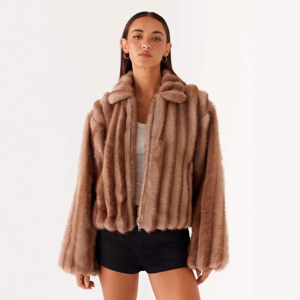 Manteau de fourrure écologique pour femmes