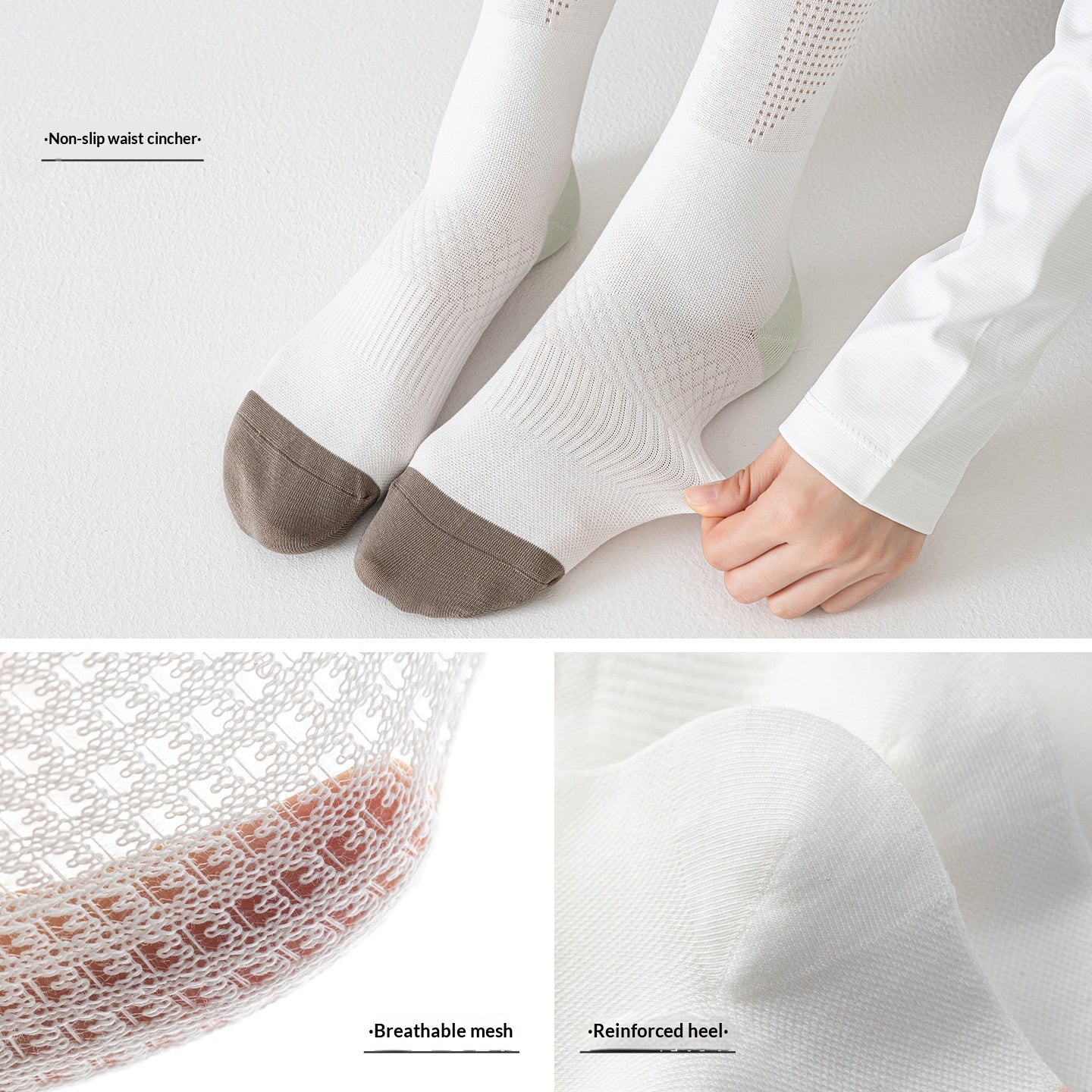 Chaussettes sport ultra minces légèrement compressives