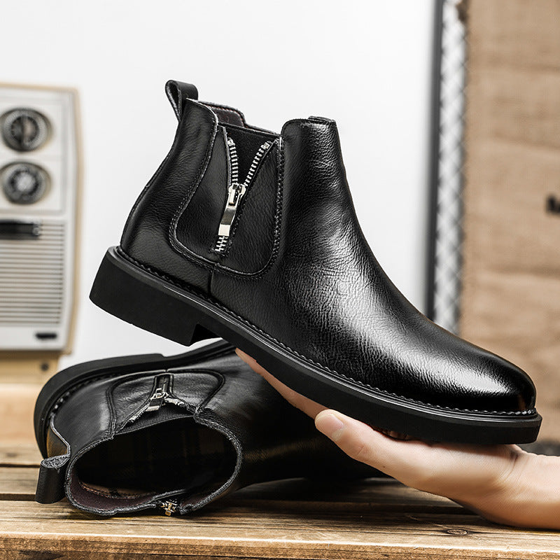 Bottes de cheville cassante haut de gamme Business Slip-on
