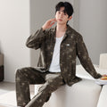Ensemble de costumes à manches longues en coton pur minimaliste pour hommes
