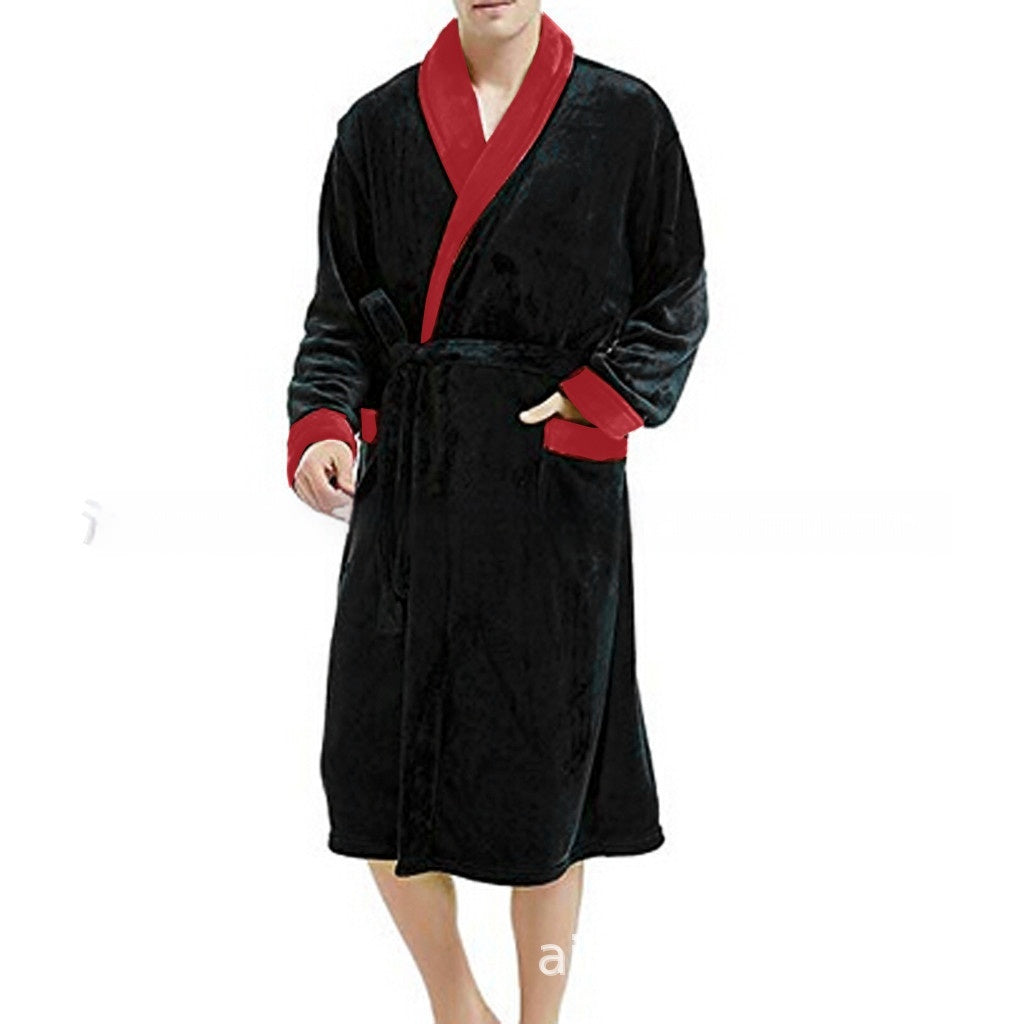 Men's Plus Size Long-Sleeved Nightshirt