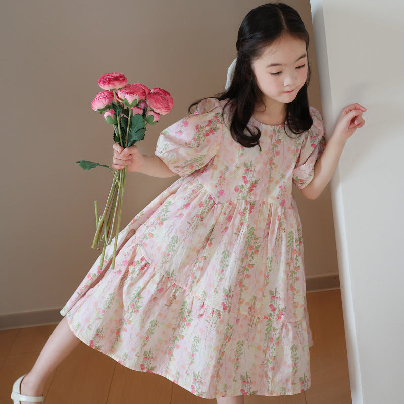 Robe de princesse de fleur de fleur pour les enfants plus âgés