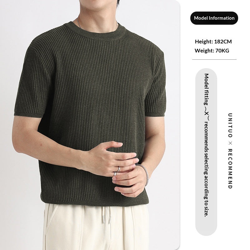Vêtements tendance masculins occasionnels et détendues à col rond pour hommes