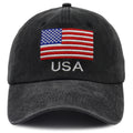 Casquette de baseball lavée 2pcs vintage avec logo American Flag USA