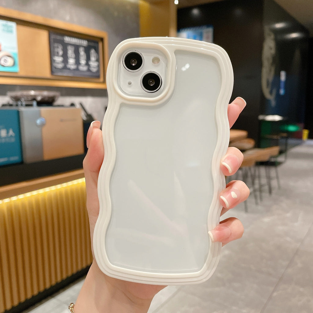 Couverture de cas Wave Border Solid Color Phone