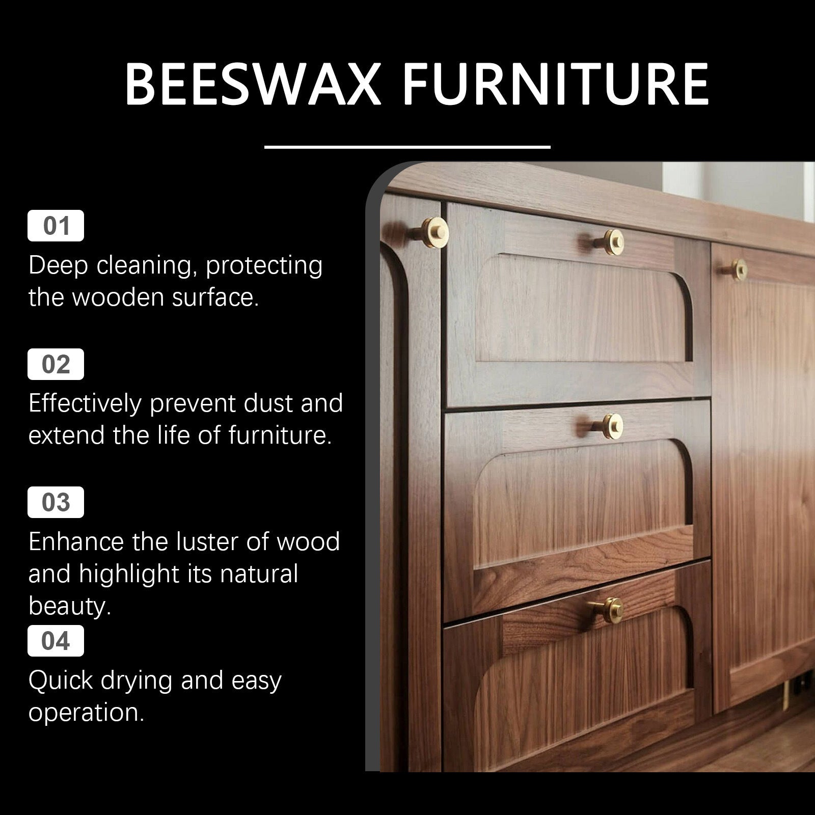 Jue Fish Beeswax Agent d'entretien des meubles Meubles en bois Rénovation Nettoyage Polissage Shine M