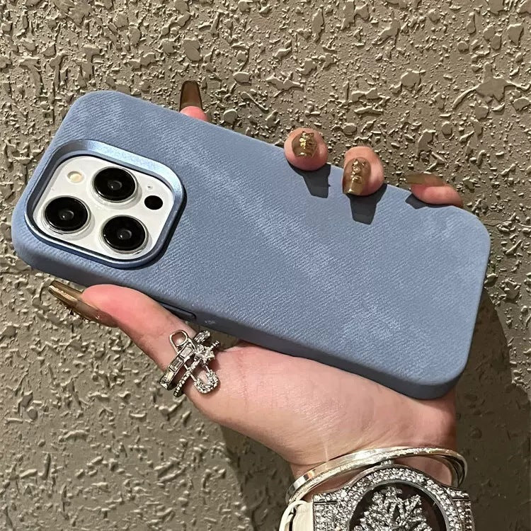 Boîtier de téléphone en cuir anti-goutte