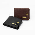 Portefeuille horizontal court en cuir multifonctionnel