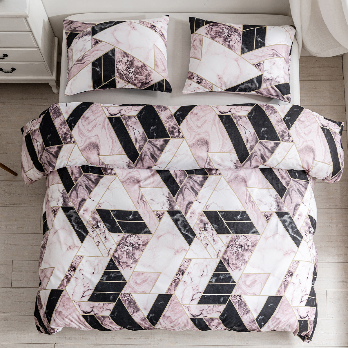 Accueil Textiles Literie Transfrontalière Exclusive Colorée Géométrique Marbré imprimé