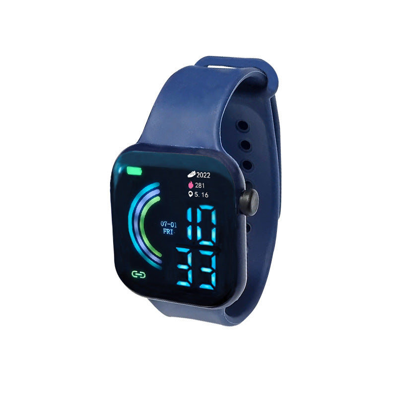 Grande écran carré Étudiant couple Sports Led montre