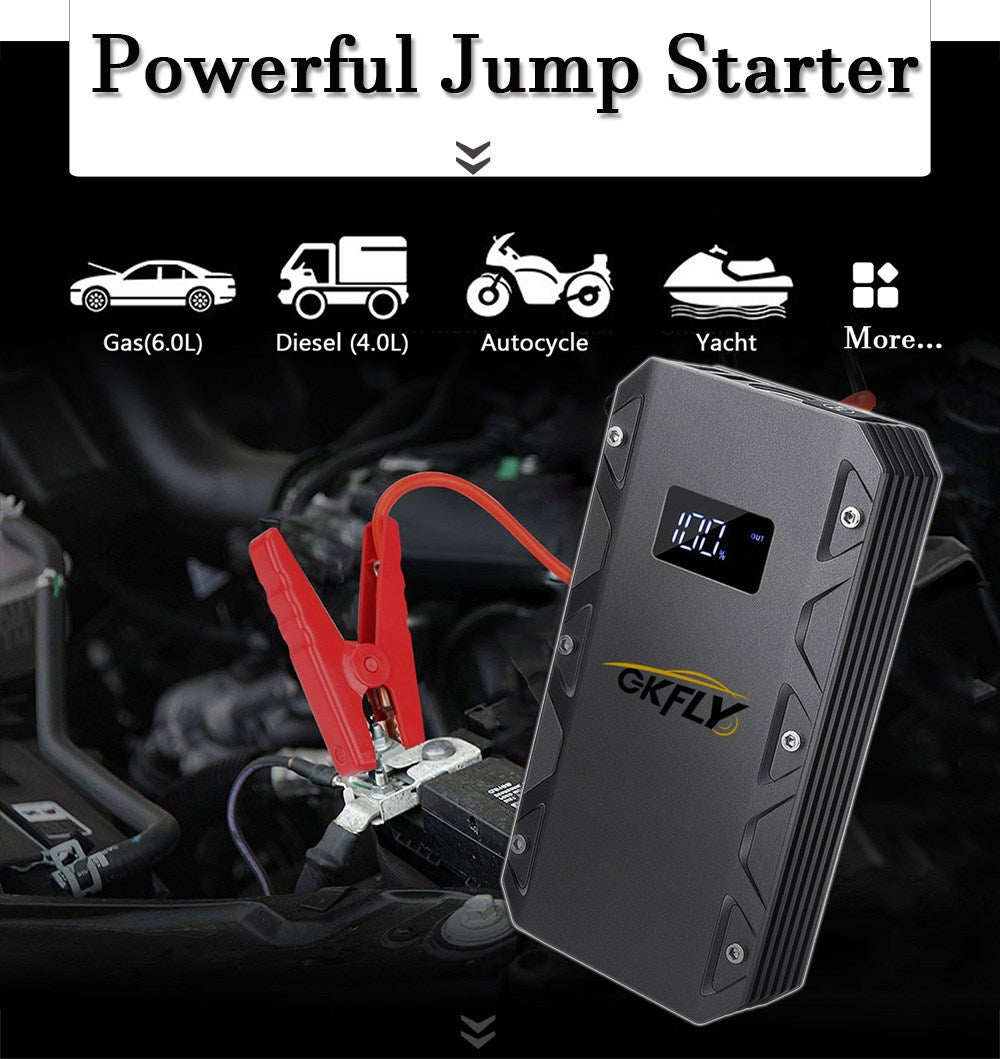 GKFLY 2000A Démarreur voiture Batterie Booster LED voiture St