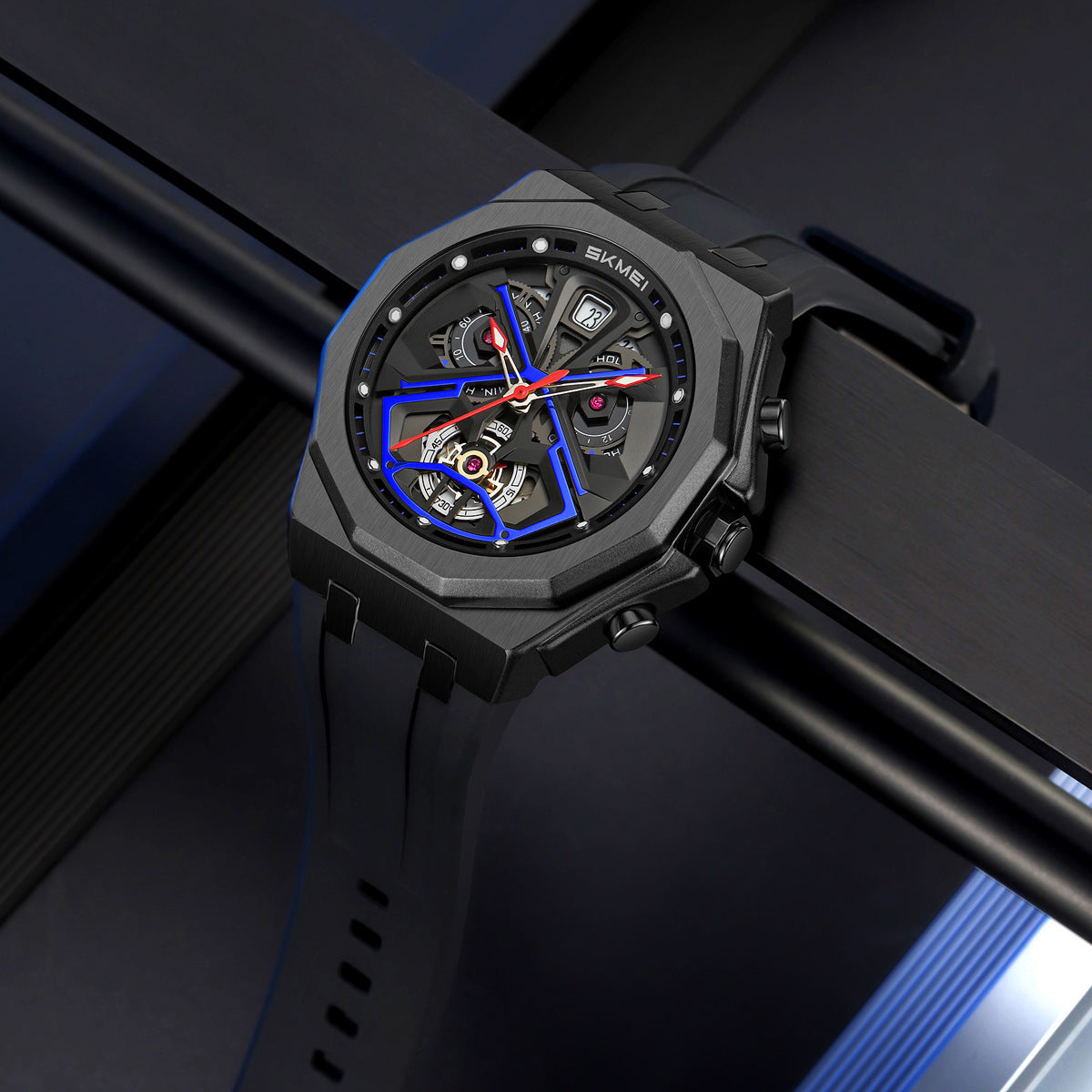 Montres multifonctions étanches pour hommes Hollow-out