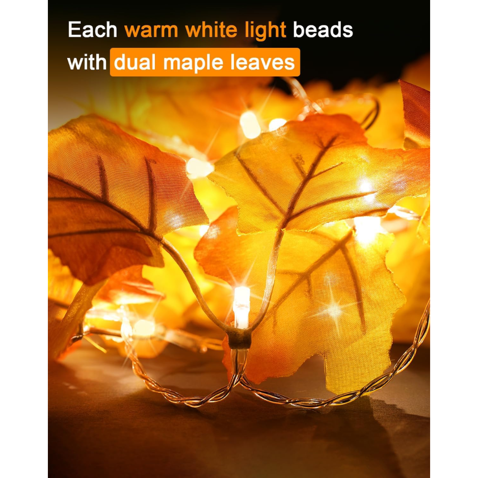 2-Pack Lighted Fall Garland 16,4ft Total général