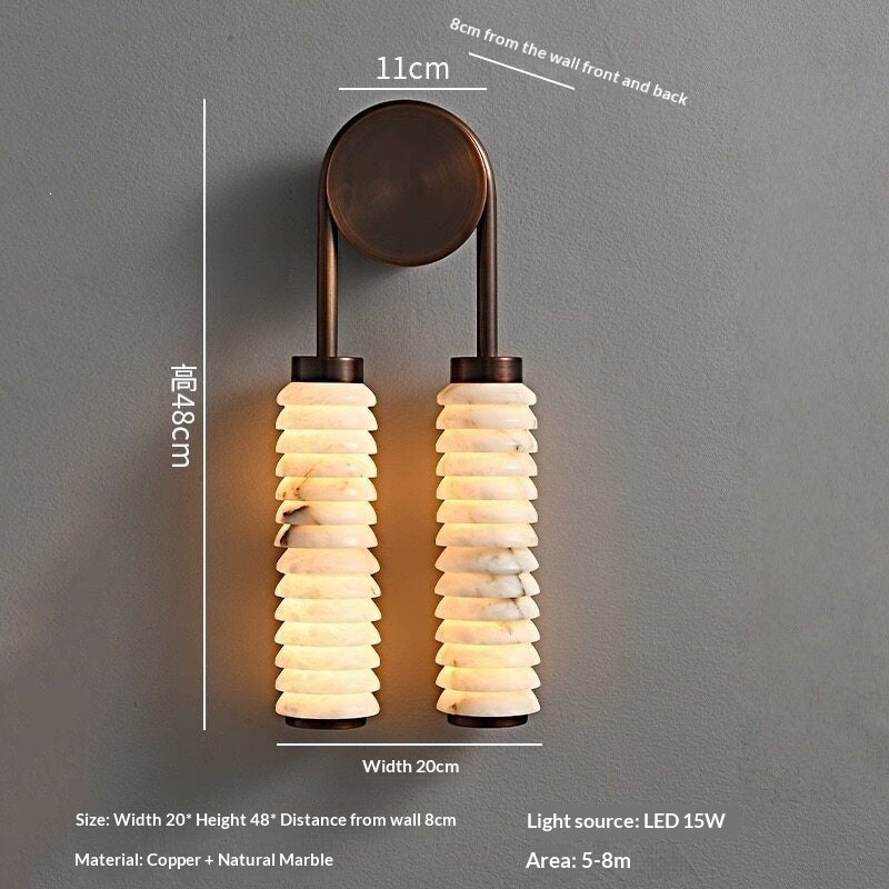 Lampe murale en marbre naturel de style français Light Luxury Living Room Lighting
