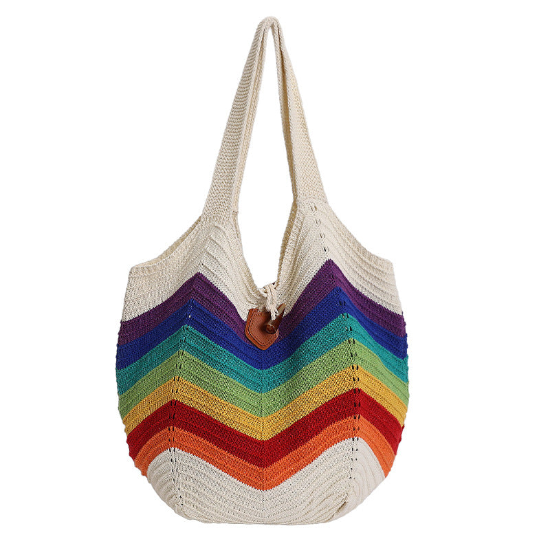 Summer Color-Block grande capacité meilleur-vendeur sous-arm-tote pour les femmes