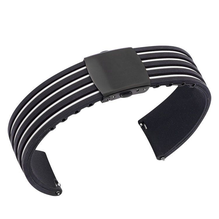 Bracelet en silicone rayé à deux tons d'oreille
