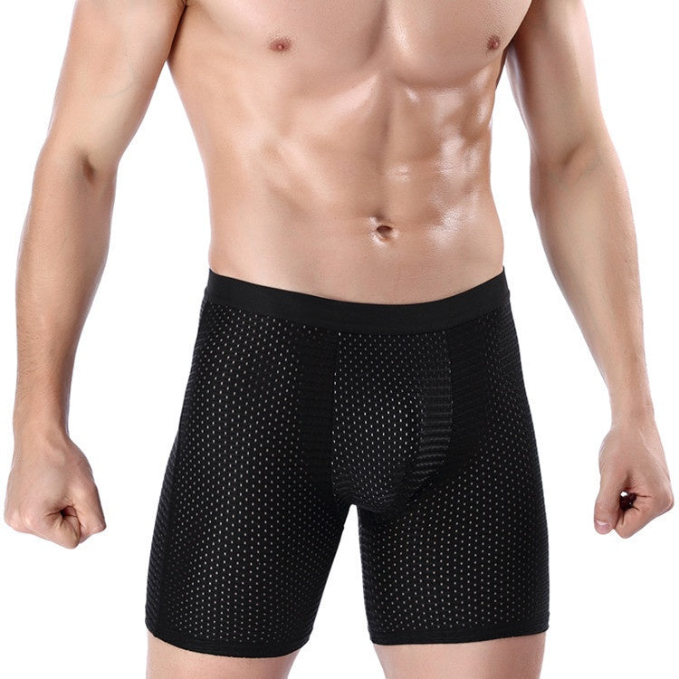 Sous-vêtements hommes Courants Version élargie de Boxer en soie glacée