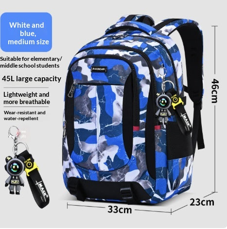 Sac à dos pour les étudiants de l'école moyenne et secondaire masculine Grande capacité Camouflage Design