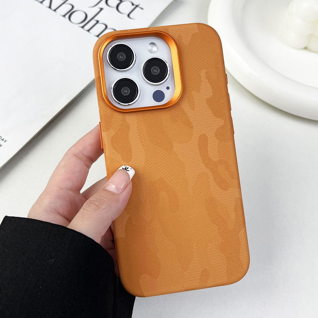 Boîtier de téléphone magnétique tout compris en cuir Camouflage