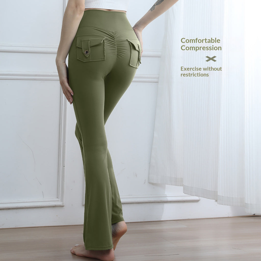 Pantalon de yoga à haute capacité de poche de pêche pour les femmes pour l'automne Et l'hiver