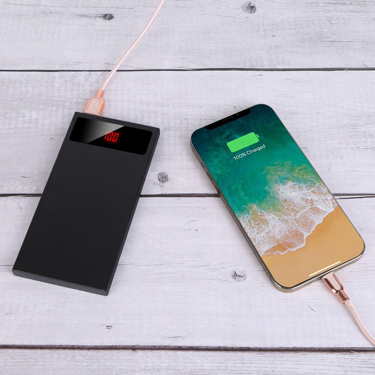 1Pc 20000mAh Ultra-thin Power Bank Phone Charger Dual USB Port Flashlight Battery Rester D