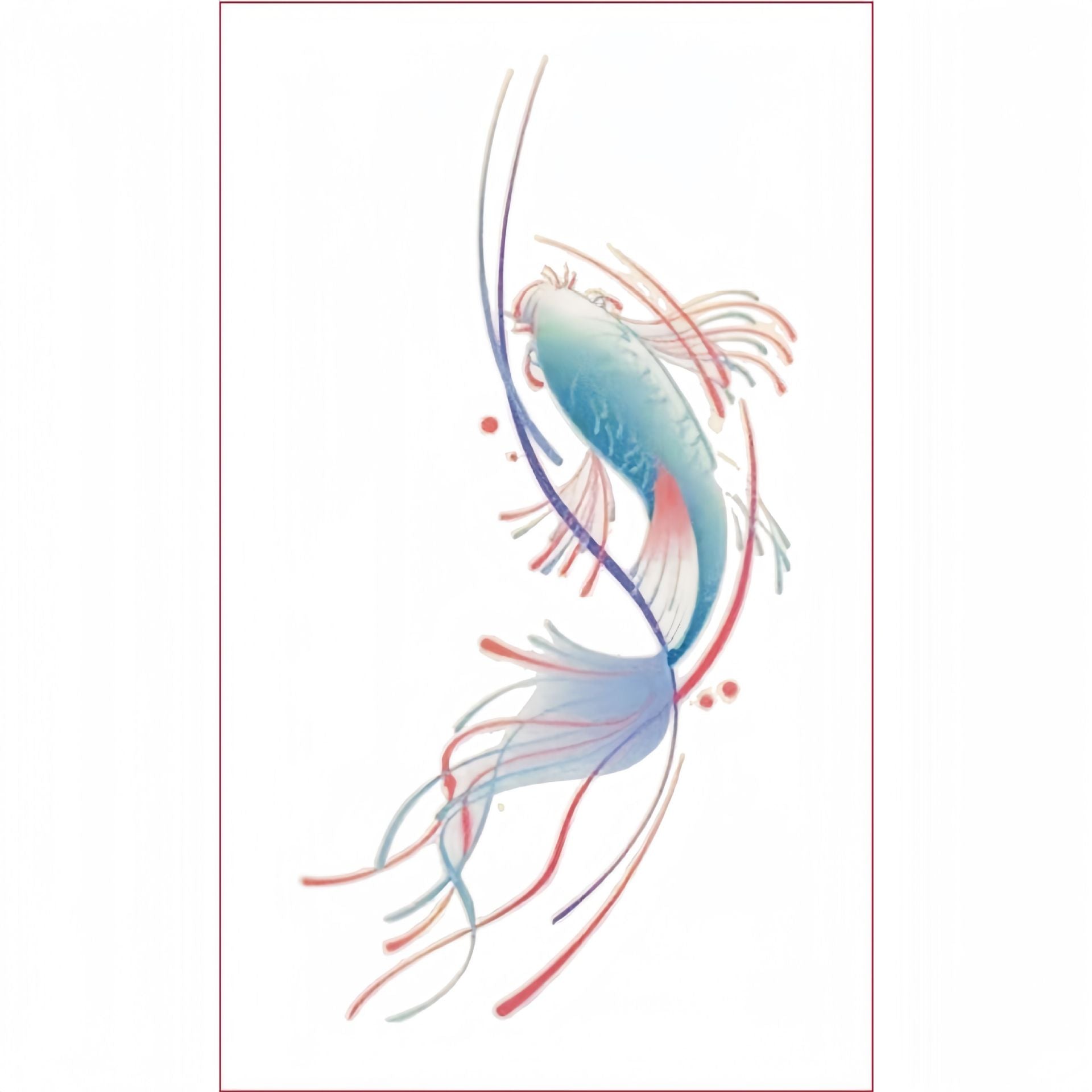 Sticker de tatouage Koi rose femelle haute sens ins imperméable Et durable