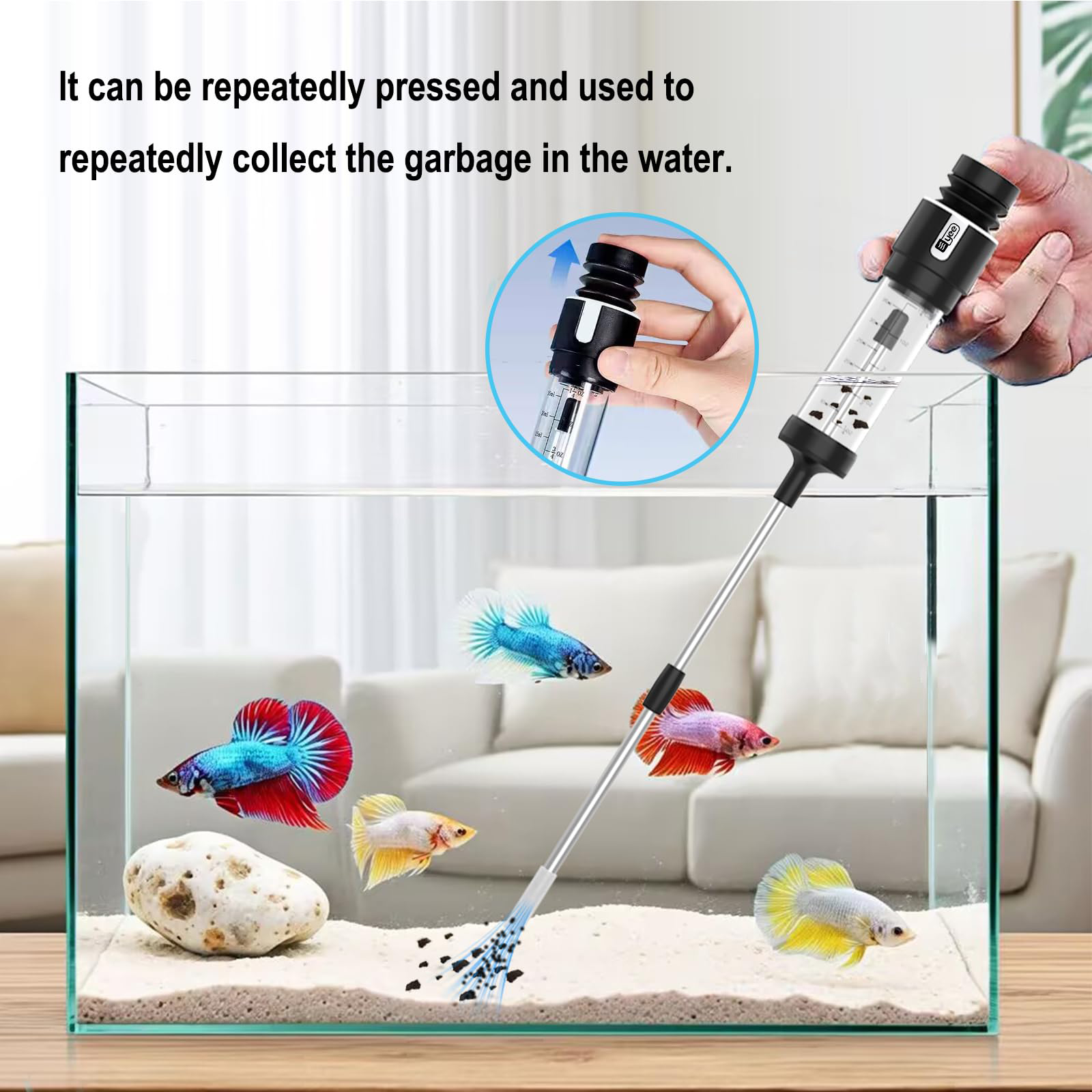 Sans souci Aquarium de poisson Siphon mis à niveau Turquie Baster Fish Poops Collector Tube d'alimentation pour