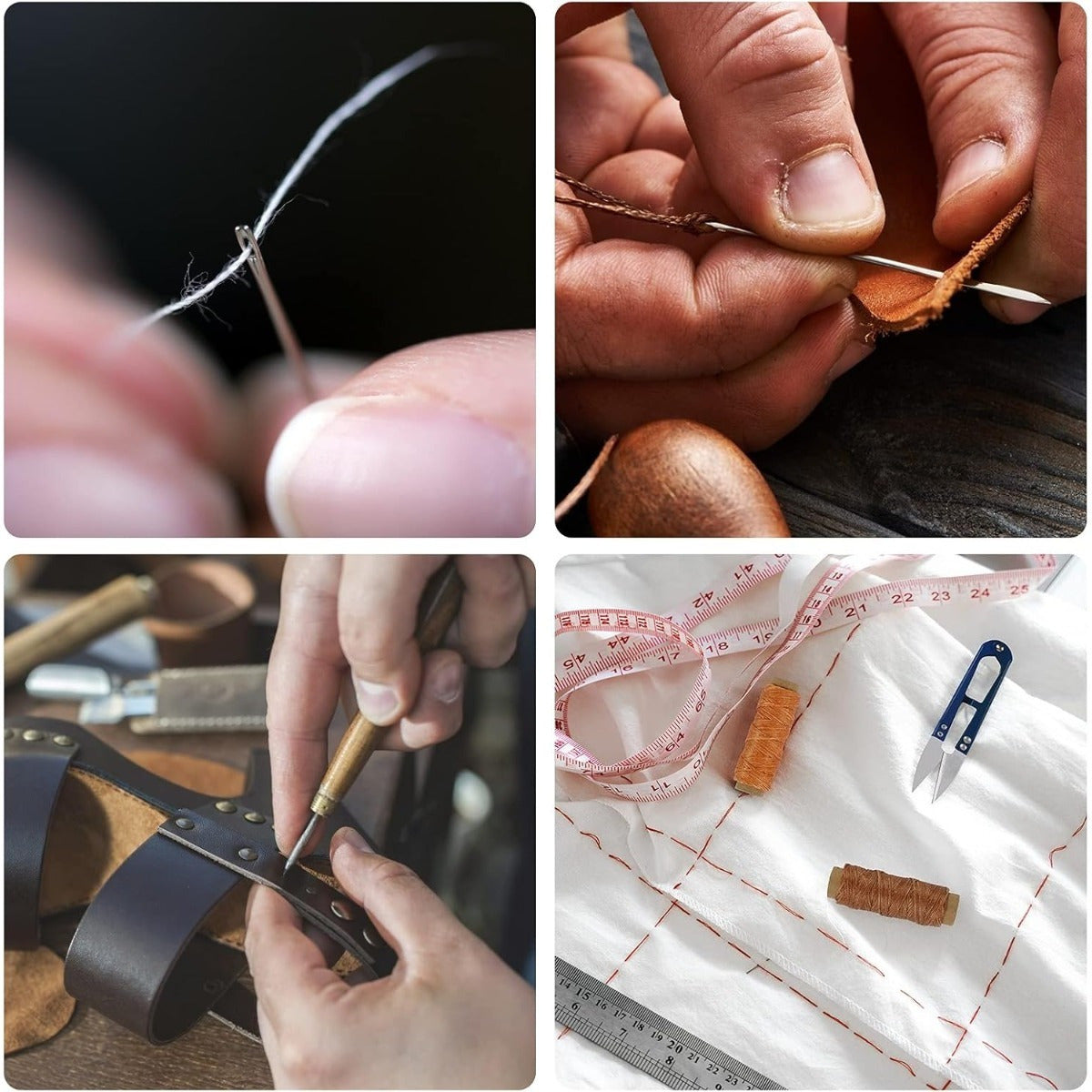 Kit de couture en cuir 22 pièces pour l'artisanat en cuir. Le kit de couture en cuir comprend un cuir