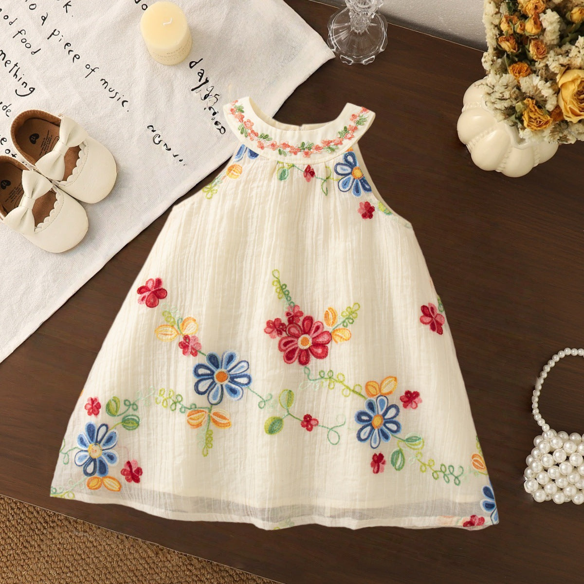 Robe vintage de style d'été pour filles