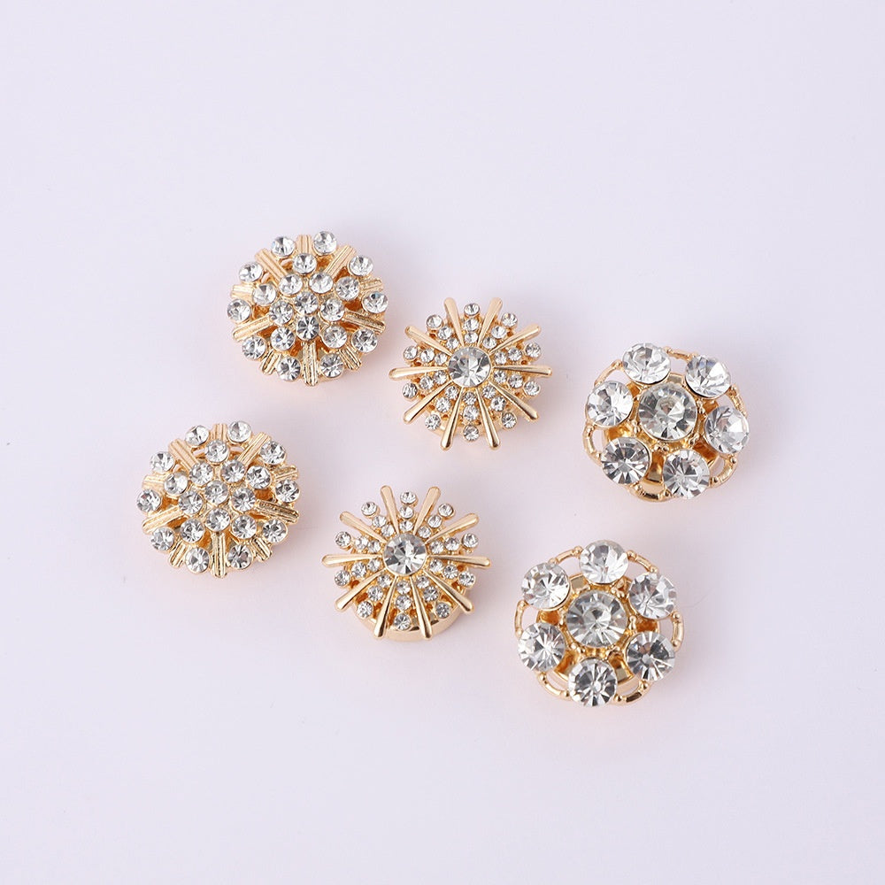 Boutons de manchette simples en Strass incrustés multi-style