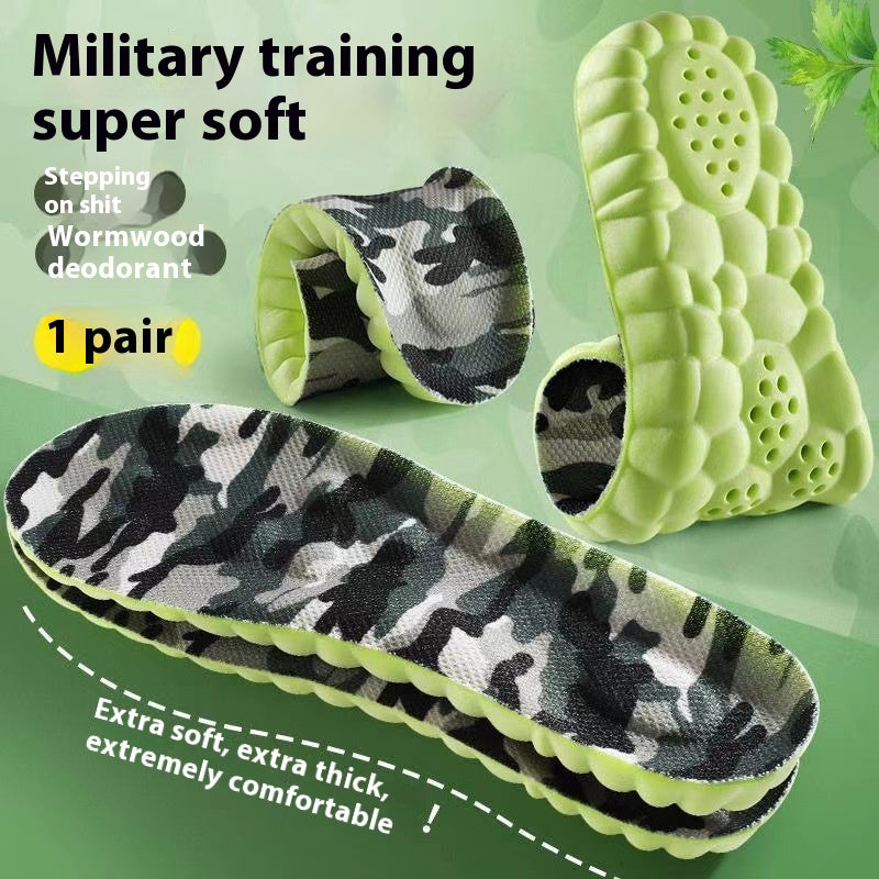 Insole Sports Shock Absorption Arch Support Haute Élastique Course Formation militaire