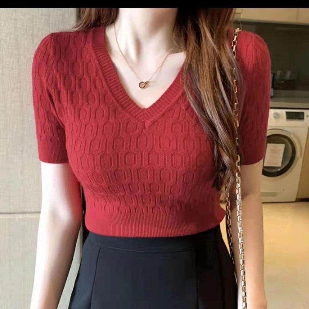 Chemise intérieure tricotée haut courte bas